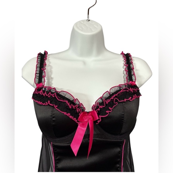 NEW, La SENZA Love, Black & Pink Babydoll Chemise, Size Medium 🫦 - Picture 4 of 11